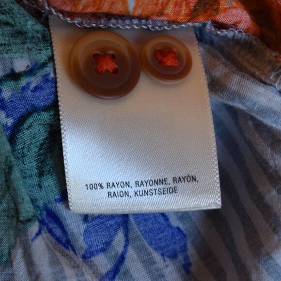 Anthropologie Maeve Lillorne Striped & Floral Button Blouse with Waist Tie - Picture 7 of 13